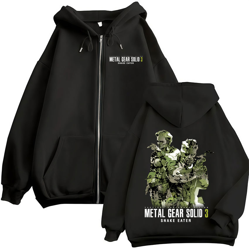 Mens Fashion Zip Up Hoodies - Game Metal Gear Solid 3 Snake