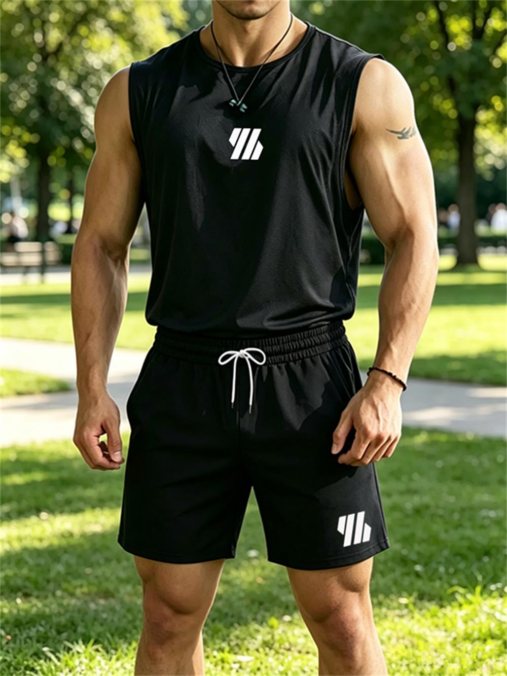 Mens Fashion Summer - 2026 new Men's Brand Vest Two-piece
