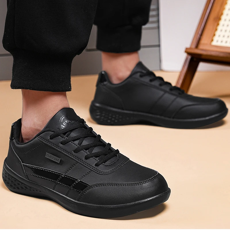 Leather PU Men's Shoes Sneaker - огляд і ціна Mens Fashion Trainers