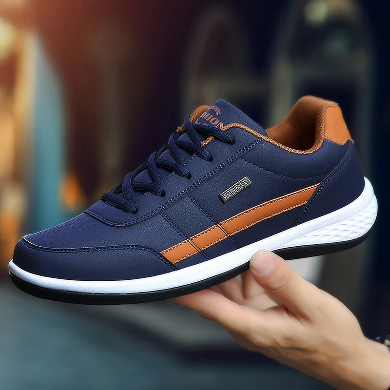 Leather PU Men's Shoes Sneaker - огляд і ціна Mens Fashion Trainers