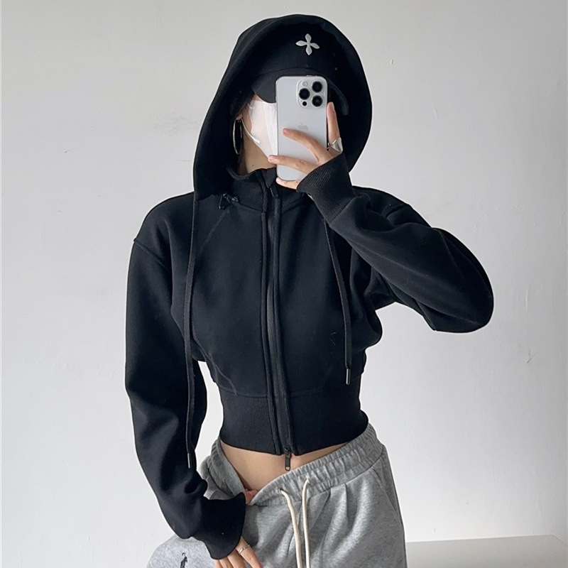 Women Crop Hoodie Sweatshirts  - огляд і ціна Mens Fashion Zip Up Hoodies