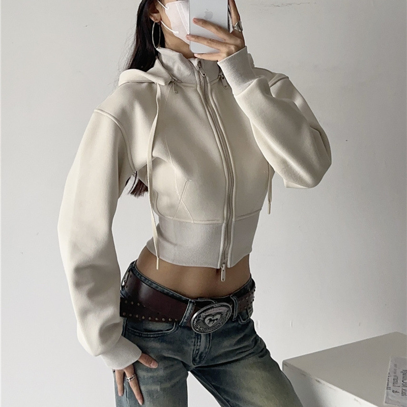 Women Crop Hoodie Sweatshirts  - огляд і ціна Mens Fashion Zip Up Hoodies