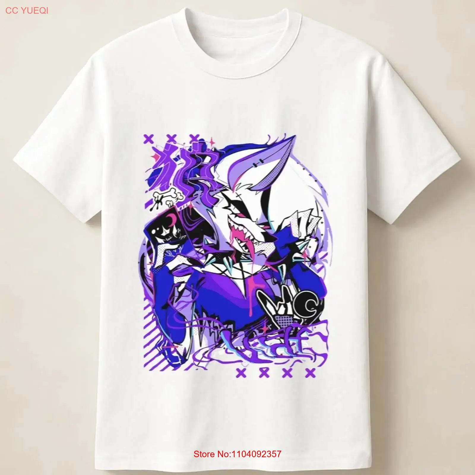 Purple Anime Wolf in Graffiti  - огляд і ціна Poster Men Fashion