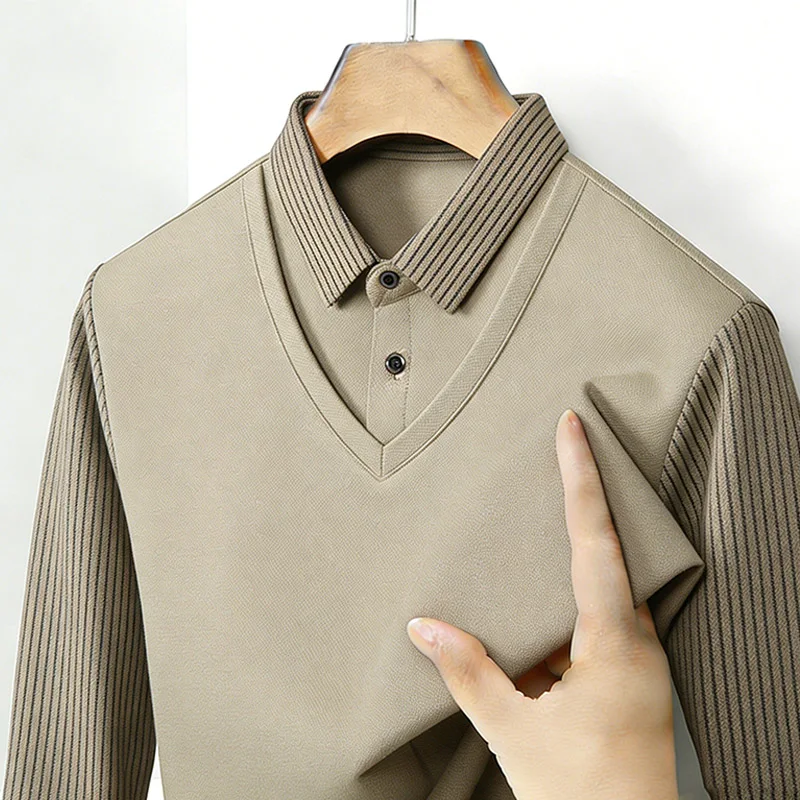 Men's Fake Two Piece Shirt Col - огляд і ціна Mens Fashion Clothes