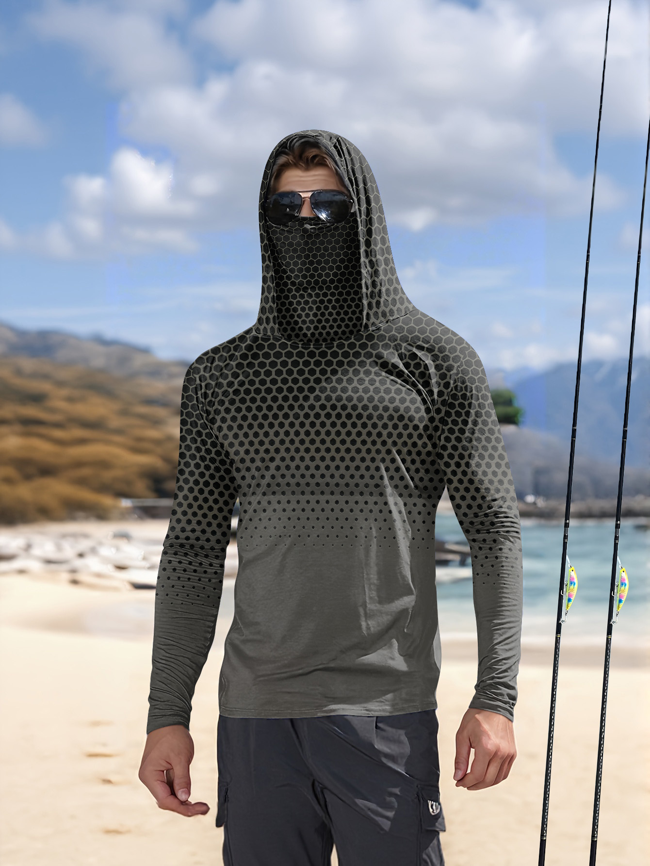 Men Summer UPF50+ Fishing Hood - огляд і ціна Mens Fashion Summer