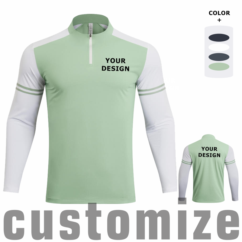 Custom DIY Long-sleeved Half-z - огляд і ціна Mens Fashion Summer