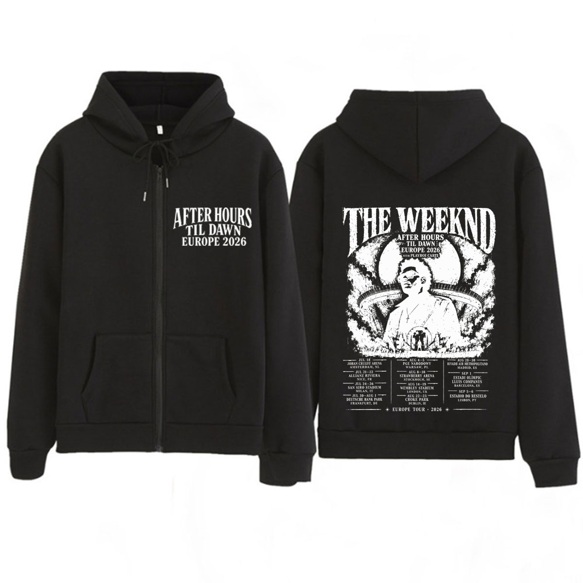 After Hours Til Dawn The Weekn - огляд і ціна Mens Fashion Zip Up Hoodies