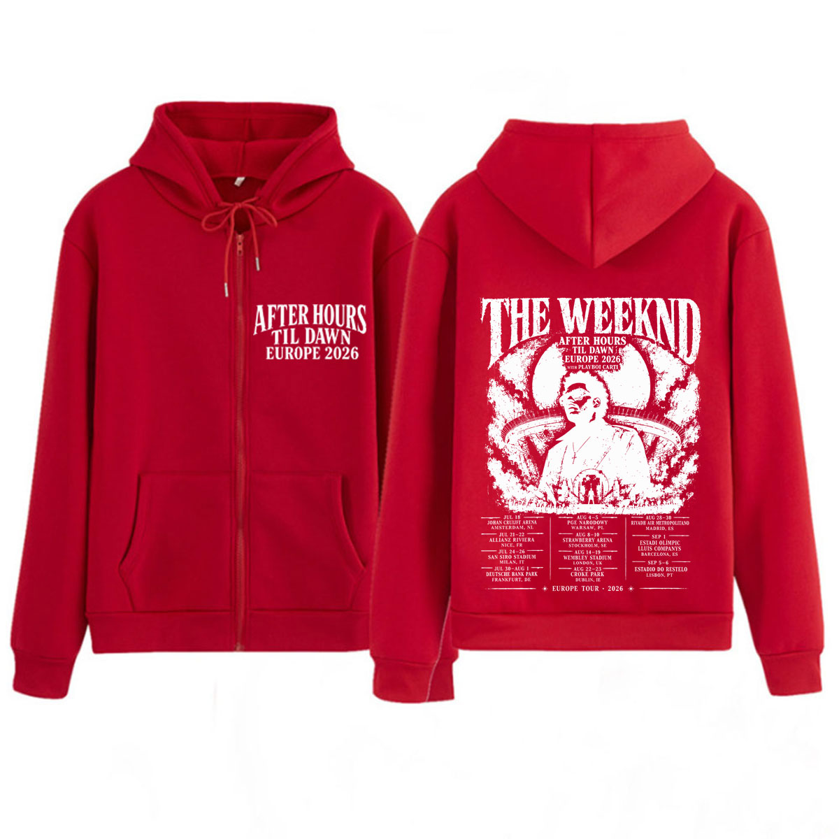 After Hours Til Dawn The Weekn - огляд і ціна Mens Fashion Zip Up Hoodies