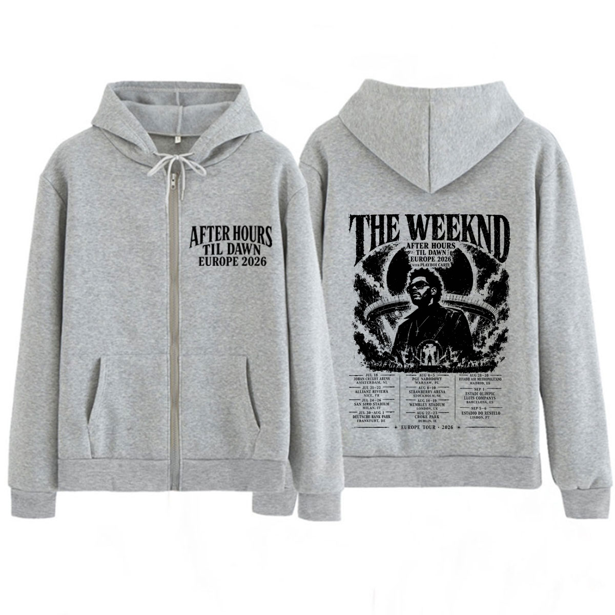 After Hours Til Dawn The Weekn - огляд і ціна Mens Fashion Zip Up Hoodies