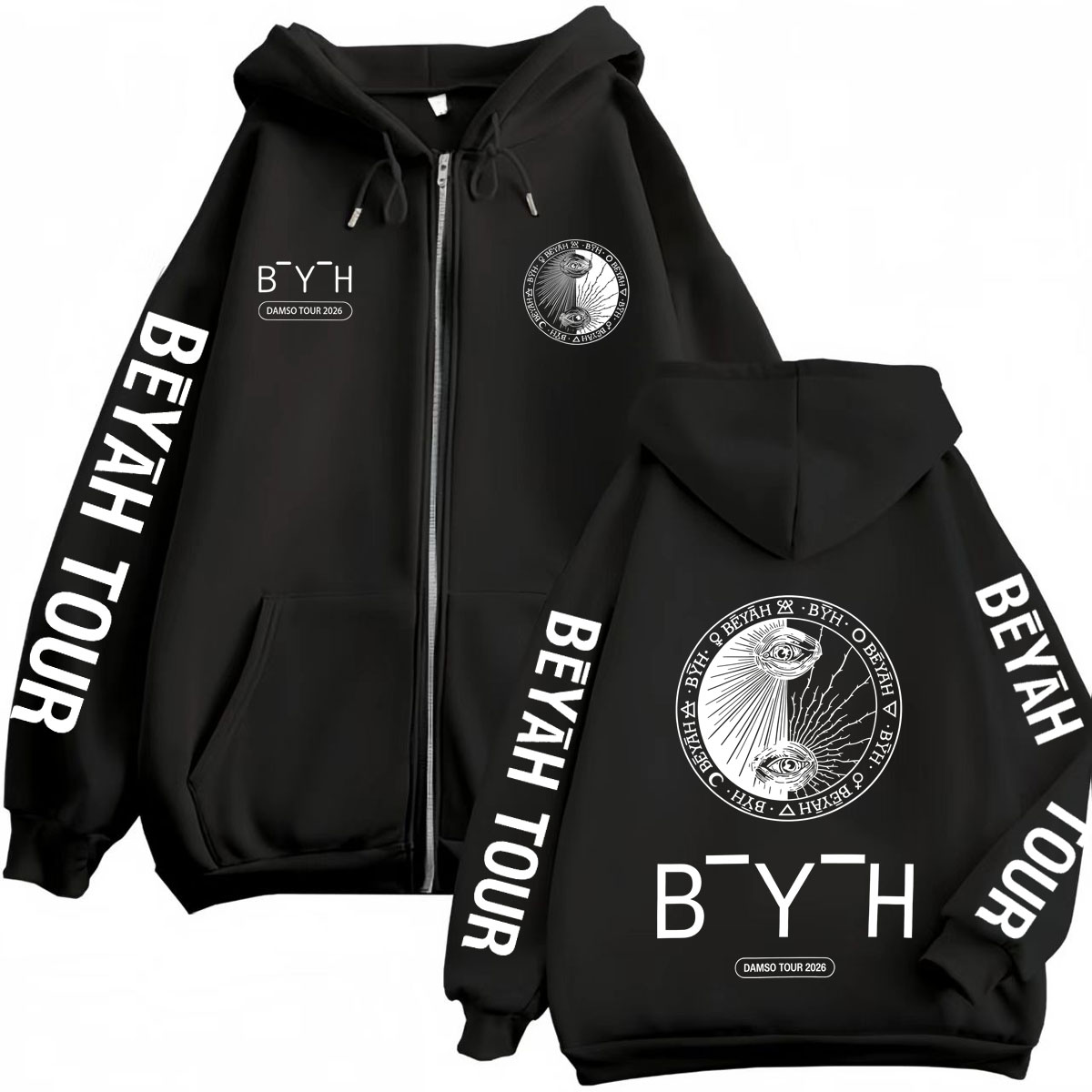 Rapper Damso Beyah Tour 2026 M - огляд і ціна Mens Fashion Zip Up Hoodies
