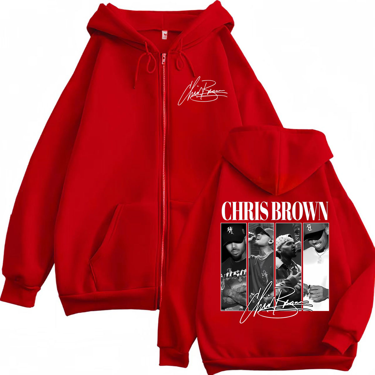 Rapper Chris Brown Graphic Zip - огляд і ціна Mens Fashion Zip Up Hoodies