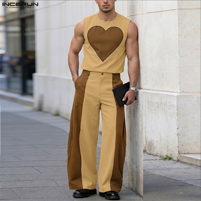 INCERUN Men's Sets Patchwork C - огляд і ціна Mens Fashion Summer