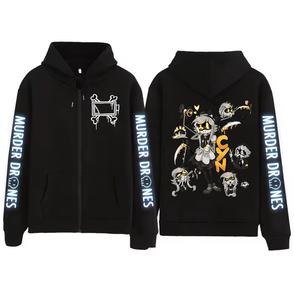 Murder Drones Graphic Zipper H - огляд і ціна Mens Fashion Zip Up Hoodies