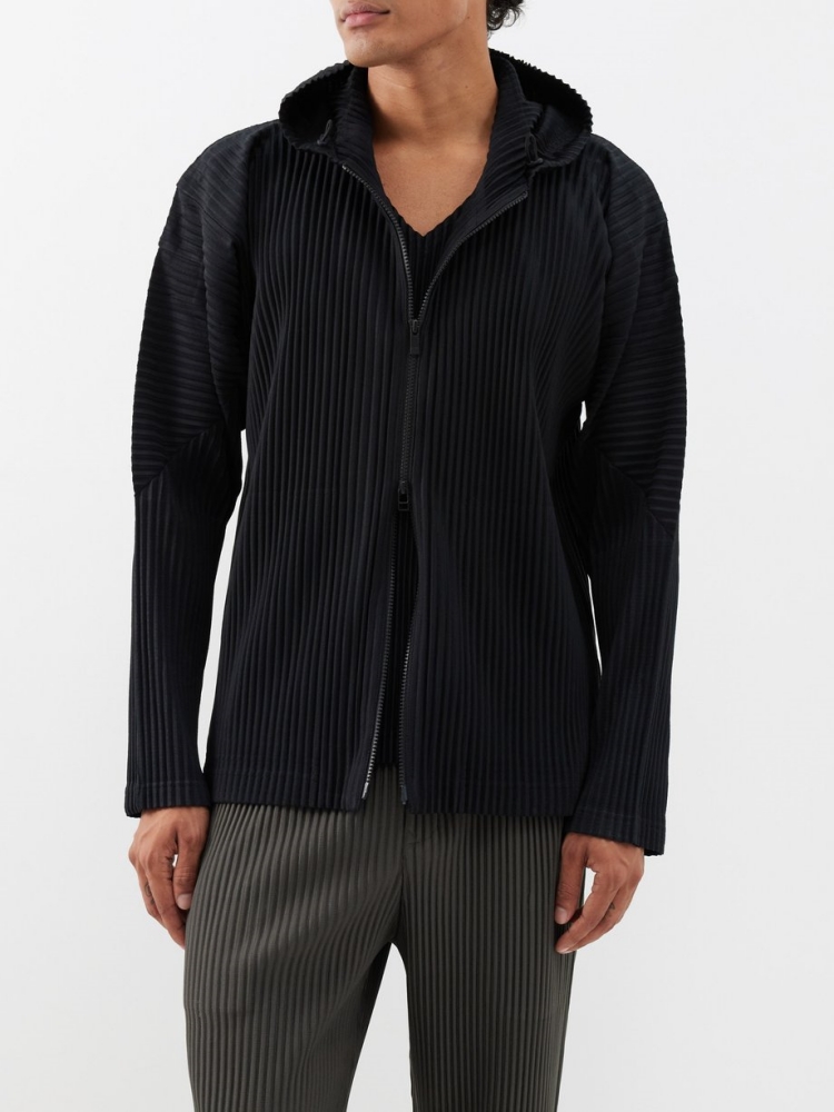 Miyake Pleated Men Zip-up Plis - огляд і ціна Mens Fashion Zip Up Hoodies